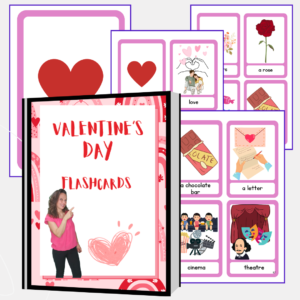 Valentine’s Day Flashcards – Printable ESL Vocabulary Cards for Kids