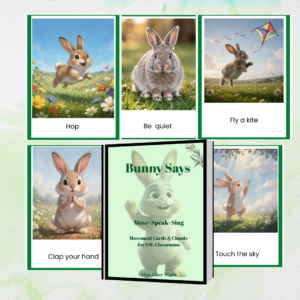 Bunny Says Action Game – Fun Spring ESL Movement Game for Kids | Printable Classroom Cards