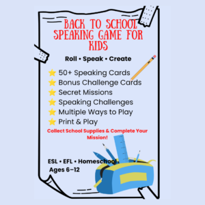 Back to School Speaking Game